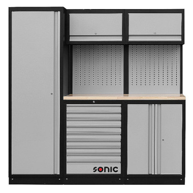 Sonic Armadio a muro MSS 1958mm con piano di lavoro in legno 4730196