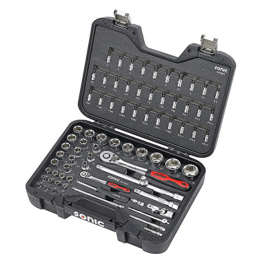 Sonic Set di chiavi a bussola con cricchetto, 1/4’’ & 1/2’’, BMCS, 76 pezzi 307603