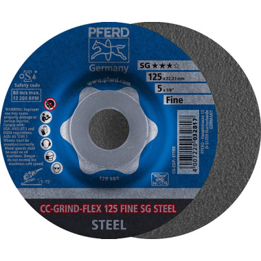 PFERD Mola CC-GRIND CC-GRIND-FLEX 125 SG ACCIAIO FINE 64187125