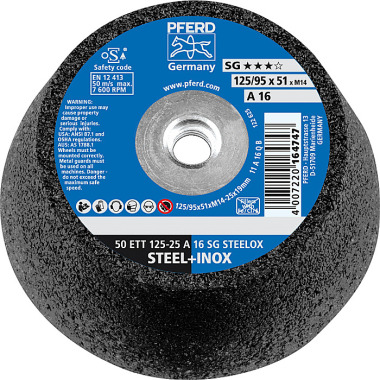 PFERD Mola a tazza 50 ETT 125-25 A 16 SG STEELOX/M14 63418402