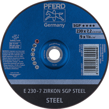 PFERD Disco da sbavo E 230-7 ACCIAIO ZIRCONATO SGP 62223737