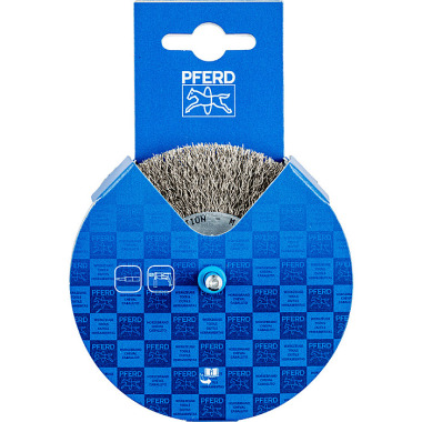 PFERD Spazzola tonda con asta, districante POS RBU 10010/6 INOX 0,30 43701020