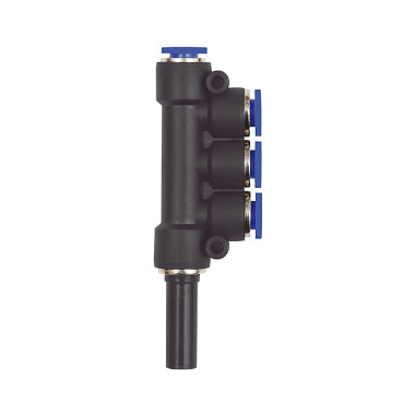 Riegler T-multivert. 3 volte, nipplo a innesto 6 mm »Blue Series« serratura Ø 3x4 109908