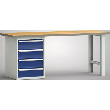 KLW Banco da lavoro standard - 2000 x 700 x 840 mm L x P x H WS515N-2000M40-E0804