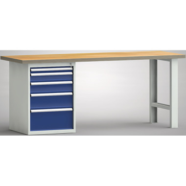 KLW Banco da lavoro standard - 2000 x 700 x 840 mm L x P x H WS515N-2000M40-E0805