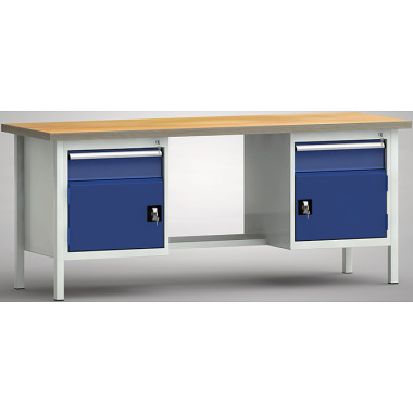 KLW Banco da lavoro standard - 2000 x 700 x 840 mm L x P x H WS202N-2000M40-E2001