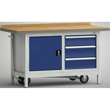 KLW Banco da lavoro professionale, mobile 1500 x 700 x 845 mm L x P x H WP732N-1500M45-E7016