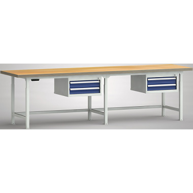 KLW Banco da lavoro professionale idraulico - 3000 x 800 x 750 - 930 mm L x P x H WPJL35-30M45-E2D04