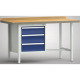 KLW Banco da lavoro professionale - 1500 x 700 x 905 mm L x P x H, (versione ERGO) WP116E-1500M45-E1632