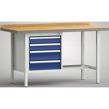 KLW Banco di lavoro standard - 1500 x 700 x 900 mm L x P x H, (versione ERGO) WS118E-1500M40-E7025