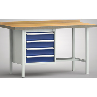 KLW Banco da lavoro professionale - 1500 x 700 x 905 mm L x P x H, (versione ERGO) WP118E-1500M45-E7029