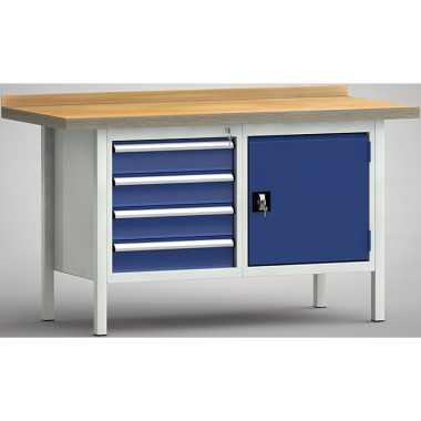 KLW Banco di lavoro standard - 1500 x 700 x 900 mm L x P x H, (versione ERGO) WS177E-1500M40-E7040