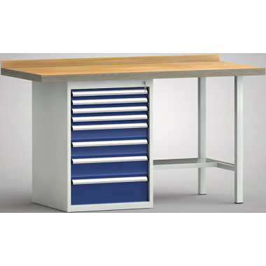 KLW Banco da lavoro professionale - 1500 x 700 x 905 mm L x P x H, (versione ERGO) WP184E-1500M45-E7030