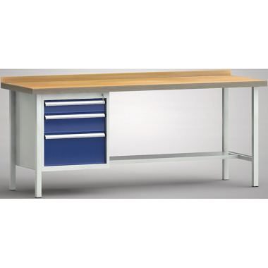 KLW Banco da lavoro professionale - 2000 x 700 x 905 mm L x P x A, (versione ERGO) WP118E-2000M45-E7027