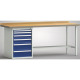 KLW Banco da lavoro professionale - 2000 x 700 x 905 mm L x P x A, (versione ERGO) WP184E-2000M45-E7029