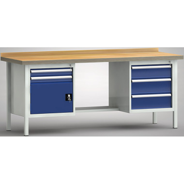 KLW Banco da lavoro standard - 2000 x 700 x 840 mm L x P x H WS202N-2000M40-E2070