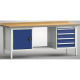 KLW Banco da lavoro professionale - 2000 x 700 x 905 mm L x P x H, (versione ERGO) WP202E-2000M45-E7046