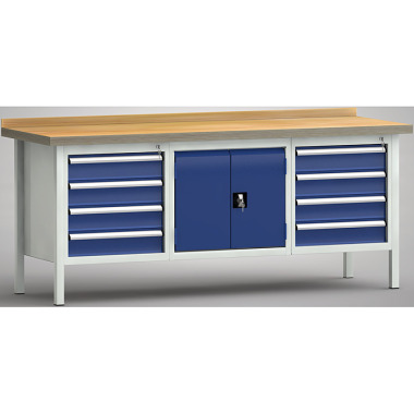 KLW Banco da lavoro standard - 2000 x 700 x 900 mm L x P x H, (versione ERGO) WS239E-2000M40-E2050