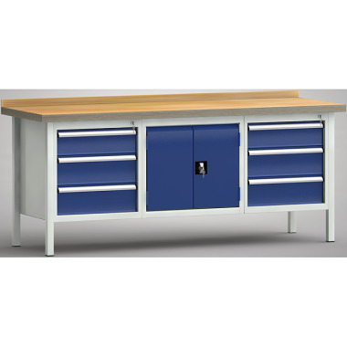 KLW Banco da lavoro standard - 2000 x 700 x 900 mm L x P x A, (versione ERGO) WS239E-2000M40-E7025