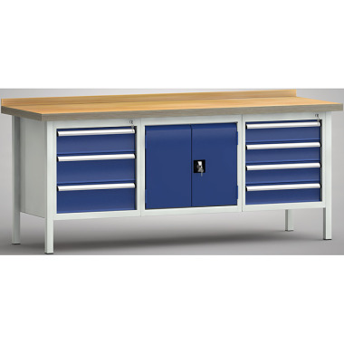 KLW Banco da lavoro professionale - 2000 x 700 x 845 mm L x P x A WP239N-2000M45-E7026