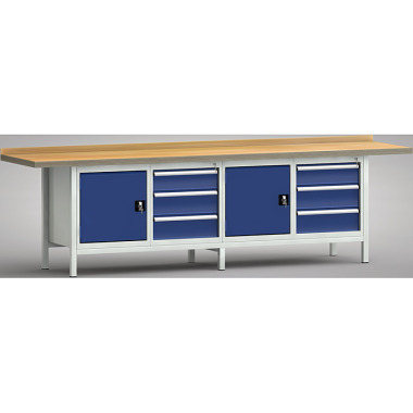 KLW Banco da lavoro standard - 3000 x 700 x 840 mm L x P x A WS427N-3000M40-E1660