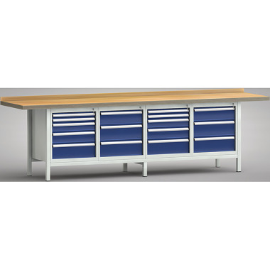 KLW Banco da lavoro standard - 3000 x 700 x 840 mm L x P x A WS427N-3000M40-E1662