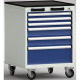 KLW Carrello portattrezzi professionale - 572 x 605 x 830 mm L x P x A, con bordo di uscita su 4 lati FEA0650-06EPV-001