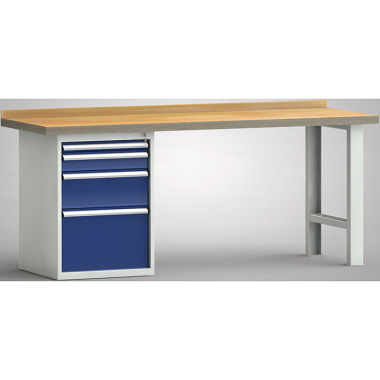 KLW Banco da lavoro standard - 2000 x 700 x 840 mm L x P x H WS515N-2000M40-E7020