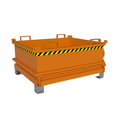 BAUER MSB 400 mini container a pavimento incernierato, verniciato giallo-arancio 4417-12-0000-1