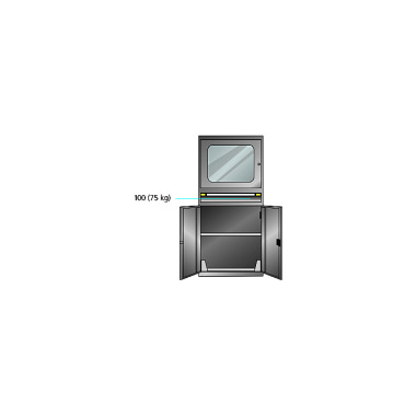 ThurMetall Armadio porta computer (LxPxH) 805x723x1600mm Verde Reseda RAL 6011 84.843.030