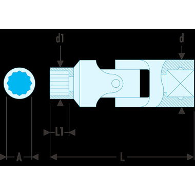 FACOM Steckschluessel 3/8” 12-Kant 9/16 J.9/16F