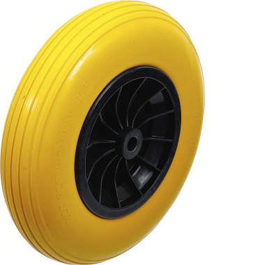 BGS Ruota per carretti a spinta | PU, giallo/nero | 400 mm 80657