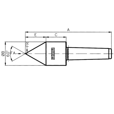 Mack Werkzeuge cono pieno co-rotante, 60°, MK 2, tipo SU 03-2210