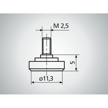 Mahr 907 piatto di misurazione piatto, in acciaio, D = 11,3 mm 4360200