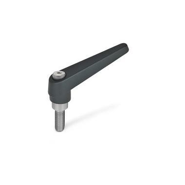 Ganter Maniglie a ripresa, lega di zinco pressofusa, perno filettato in acciaio INOX GN 101.1-14-M5-12-SW