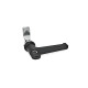 Ganter Chiusure con manopola, con serratura, collare corpo di contenimento rivestito con polveri colore nero GN 115-LCG-13-SW