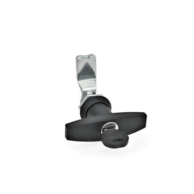 Ganter Chiusure con manopola, con serratura, collare corpo di contenimento rivestito con polveri colore nero GN 115-SCT-18-SW