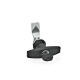 Ganter Chiusure con manopola, con serratura, collare corpo di contenimento rivestito con polveri colore nero GN 115-SCT-20-SW