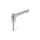 Ganter Maniglie a ripresa in acciaio INOX, con perno filettato, finitura lucida GN 300.6-30-M3-10-AS