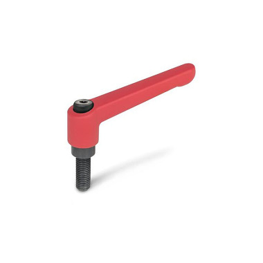 Ganter Maniglie a ripresa, lega di zinco pressofusa, con perno filettato in acciaio brunito GN 300-108-M16-80-RS