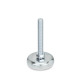 Ganter Piedini di livellamento, lamiera d’acciaio, con disco antiscivolo GN 30-100-M10-100-A2-S