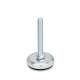 Ganter Piedini di livellamento, lamiera d’acciaio, con disco antiscivolo GN 30-100-M10-80-A1-S