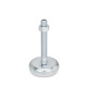 Ganter Piedini di livellamento, lamiera d’acciaio, con disco antiscivolo GN 30-100-M16-150-A2-UK