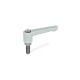 Ganter Maniglie a ripresa piatte, lega di zinco pressofusa, perno filettato in acciaio INOX GN 302.1-22-M3-16-SR