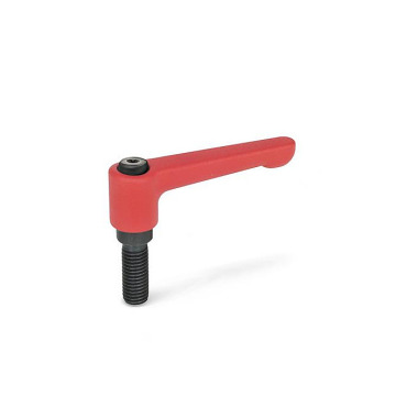 Ganter Maniglie a ripresa piatte, lega di zinco pressofusa, perno filettato in acciaio GN 302-22-M3-6-RS