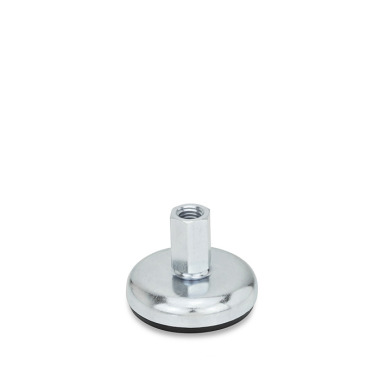 Ganter Piedini di livellamento, lamiera d’acciaio, con disco antiscivolo GN 30-60-M10-41-A1-X