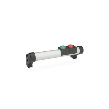 Ganter Maniglie tubolari, alluminio, con funzione di commutazione elettrica GN 332-200-EL-T2-1-L