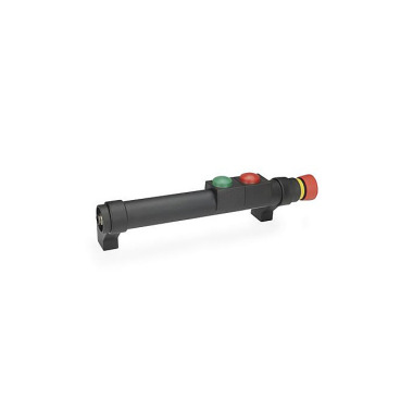 Ganter Maniglie tubolari, alluminio, con funzione di commutazione elettrica GN 332-300-SW-T2-2-L