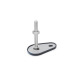 Ganter Piedini di livellamento, acciaio INOX, con aletta di fissaggio, a forma di goccia GN 43-50-M10-100-D1-SK