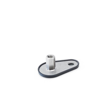 Ganter Piedini di livellamento, acciaio INOX, con aletta di fissaggio, a forma di goccia GN 43-60-M16-37-D1-X